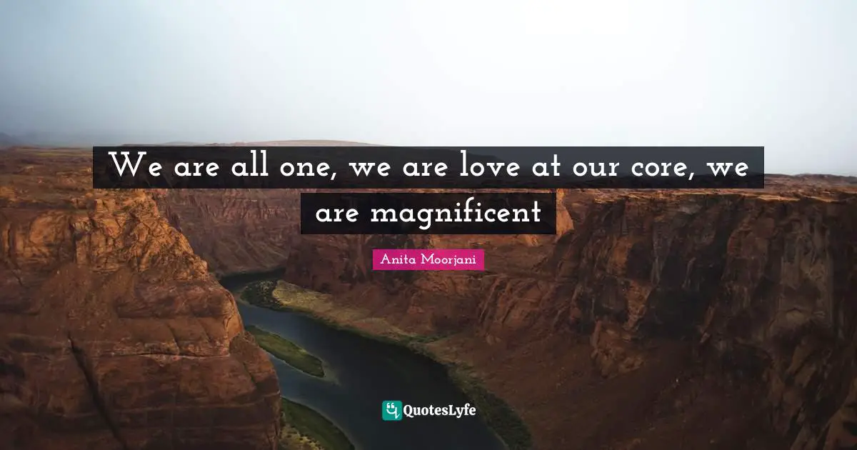Anita Moorjani Quotes: "We are all one, we are love at our core, we are magnificent"