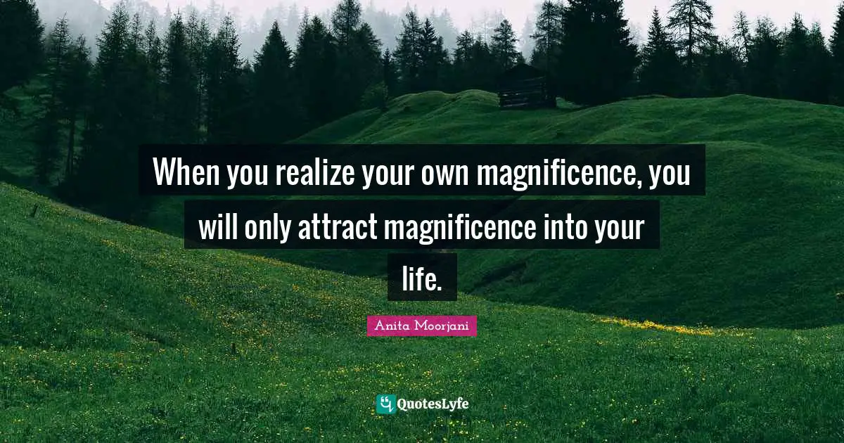 Anita Moorjani Quotes: "When you realize your own magnificence, you will only attract magnificence into your life."