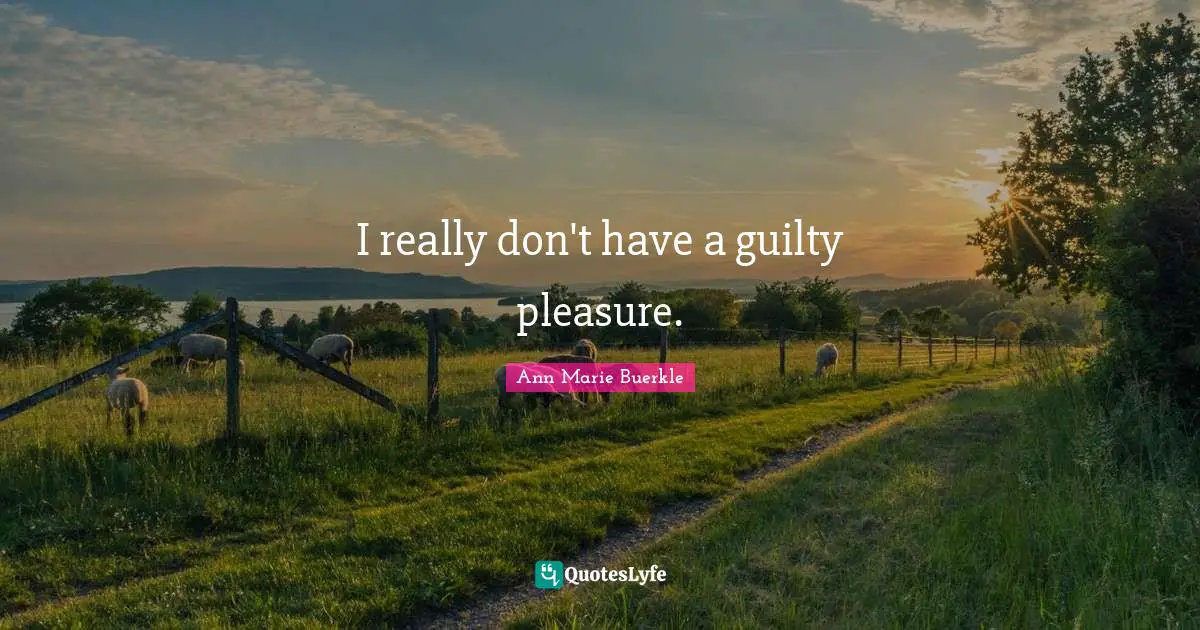 I really don't have a guilty pleasure.