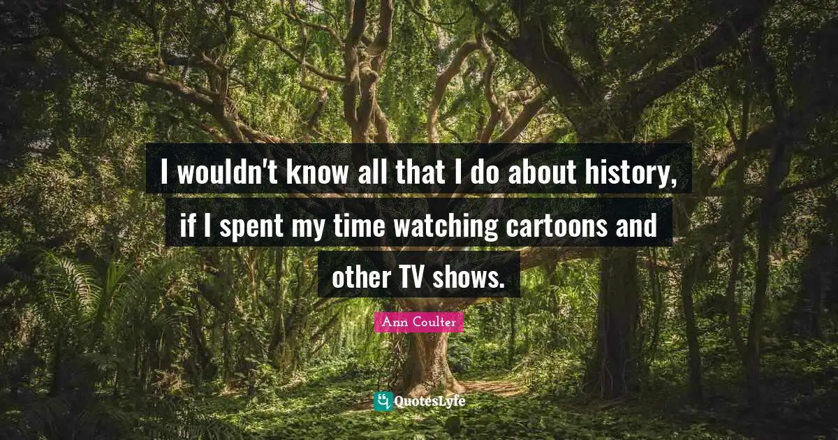 I wouldn't know all that I do about history, if I spent my time watching cartoons and other TV shows.