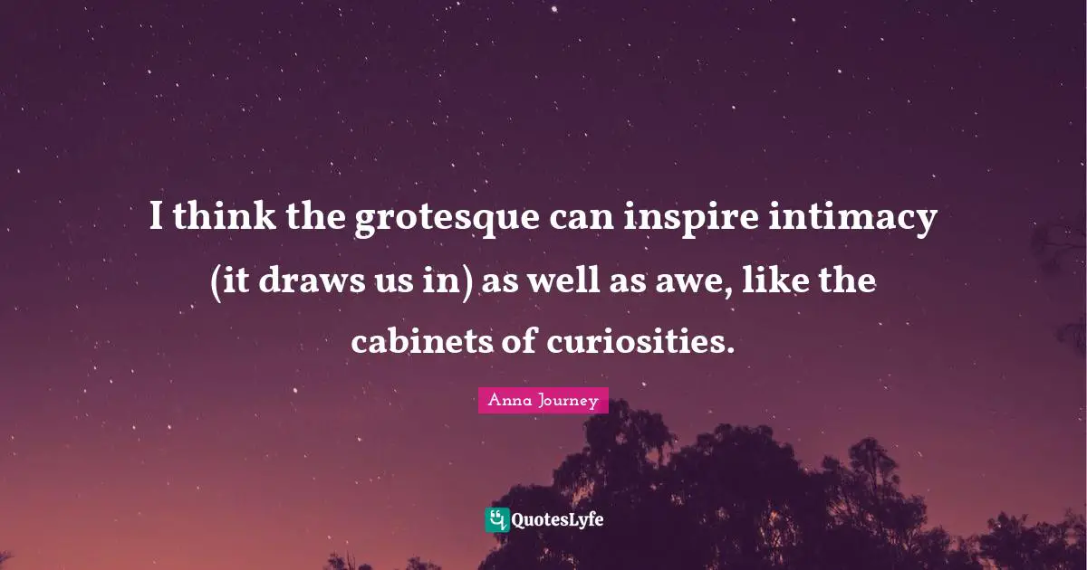 I think the grotesque can inspire intimacy (it draws us in) as well as awe, like the cabinets of curiosities.