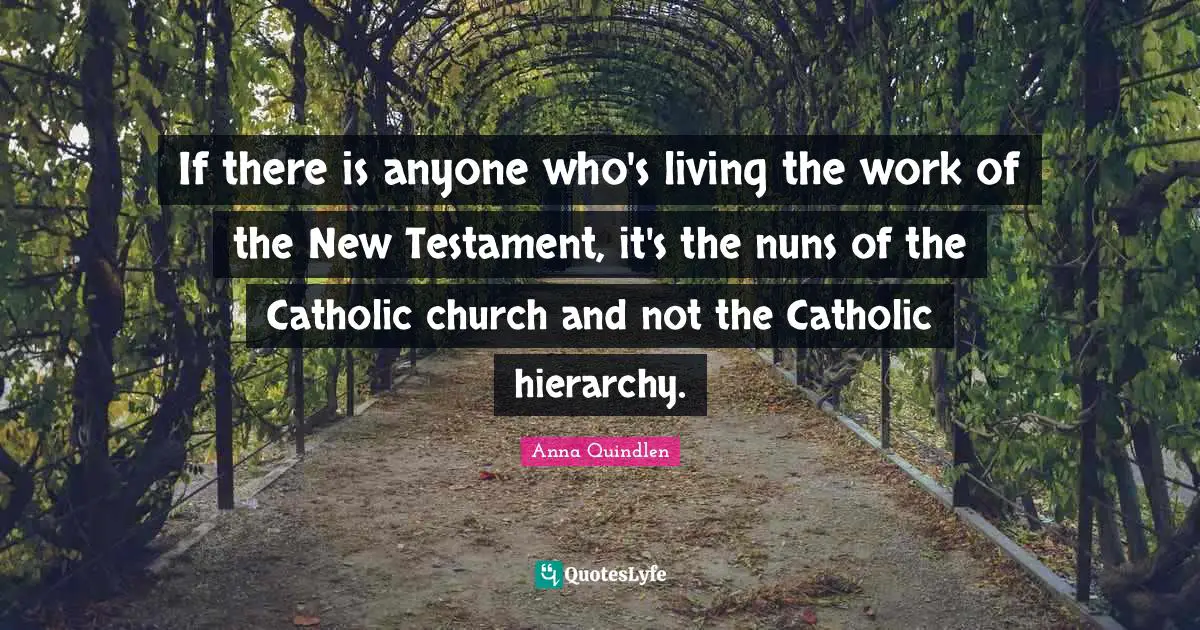 If there is anyone who's living the work of the New Testament, it's the nuns of the Catholic church and not the Catholic hierarchy.