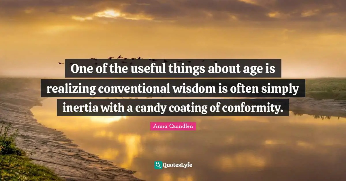 One of the useful things about age is realizing conventional wisdom is often simply inertia with a candy coating of conformity.
