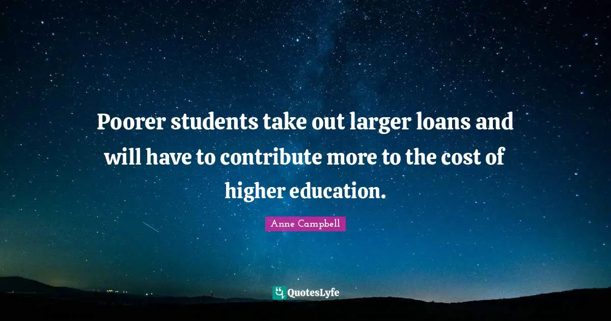 Poorer students take out larger loans and will have to contribute more to the cost of higher education.