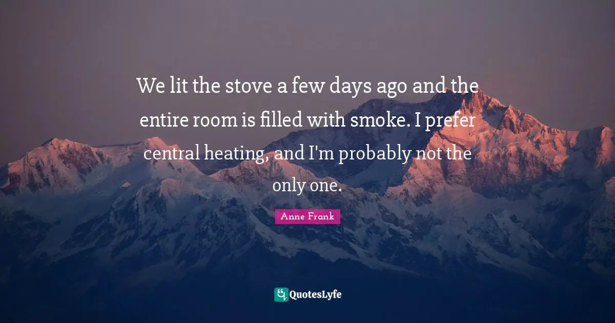 We lit the stove a few days ago and the entire room is filled with smoke. I prefer central heating, and I'm probably not the only one.