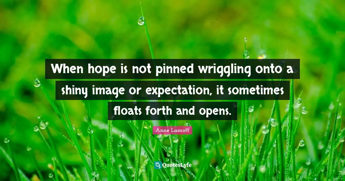 When hope is not pinned wriggling onto a shiny image or expectation, it sometimes floats forth and opens.