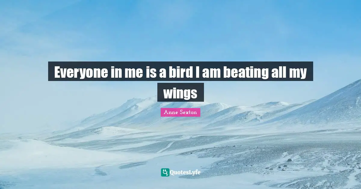 Everyone in me is a bird I am beating all my wings