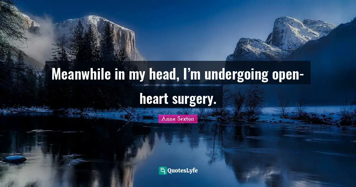 Be Open Quotes: "Meanwhile in my head, I’m undergoing open-heart surgery."