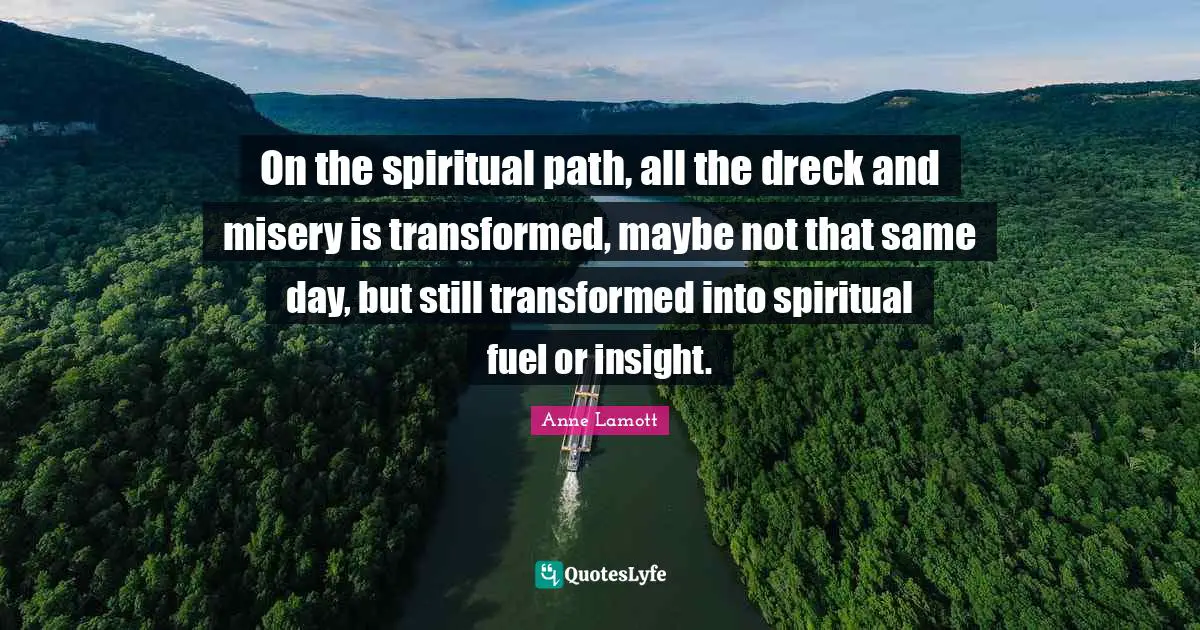 On the spiritual path, all the dreck and misery is transformed, maybe not that same day, but still transformed into spiritual fuel or insight.