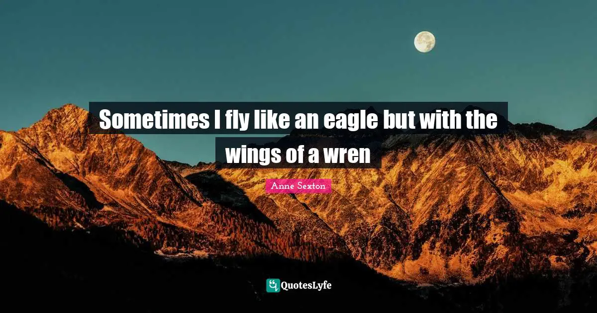 Anne Sexton Quotes: "Sometimes I fly like an eagle but with the wings of a wren"