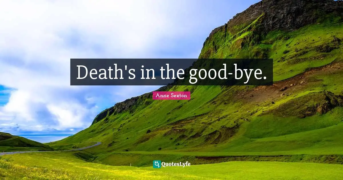 Bye Quotes: "Death's in the good-bye."