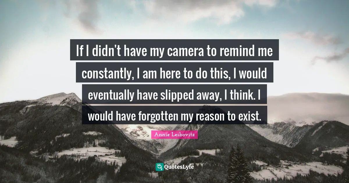 If I didn't have my camera to remind me constantly, I am here to do this, I would eventually have slipped away, I think. I would have forgotten my reason to exist.