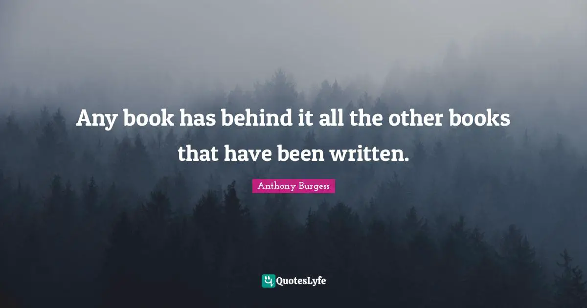 Any book has behind it all the other books that have been written.