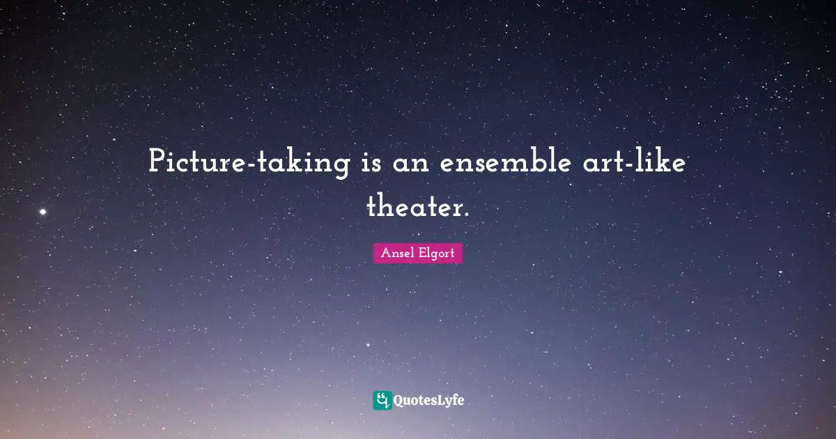 Picture-taking is an ensemble art-like theater.