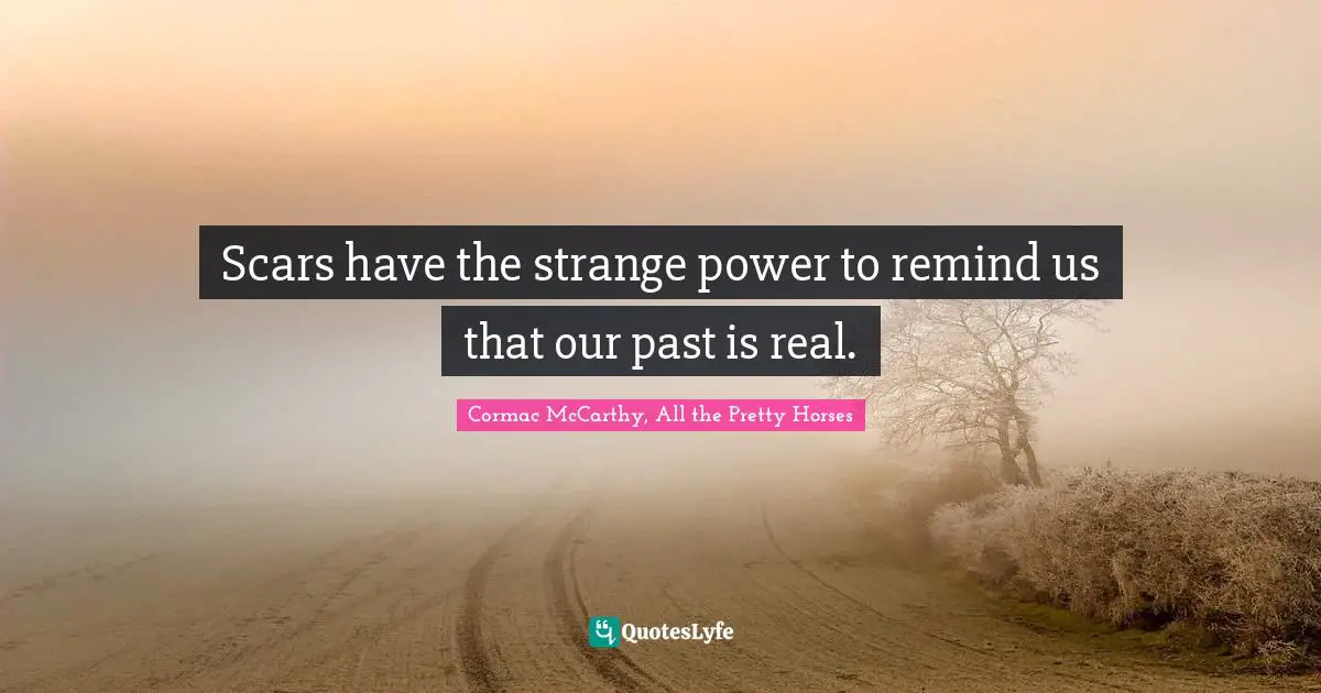 No Memory Quotes: "Scars have the strange power to remind us that our past is real."