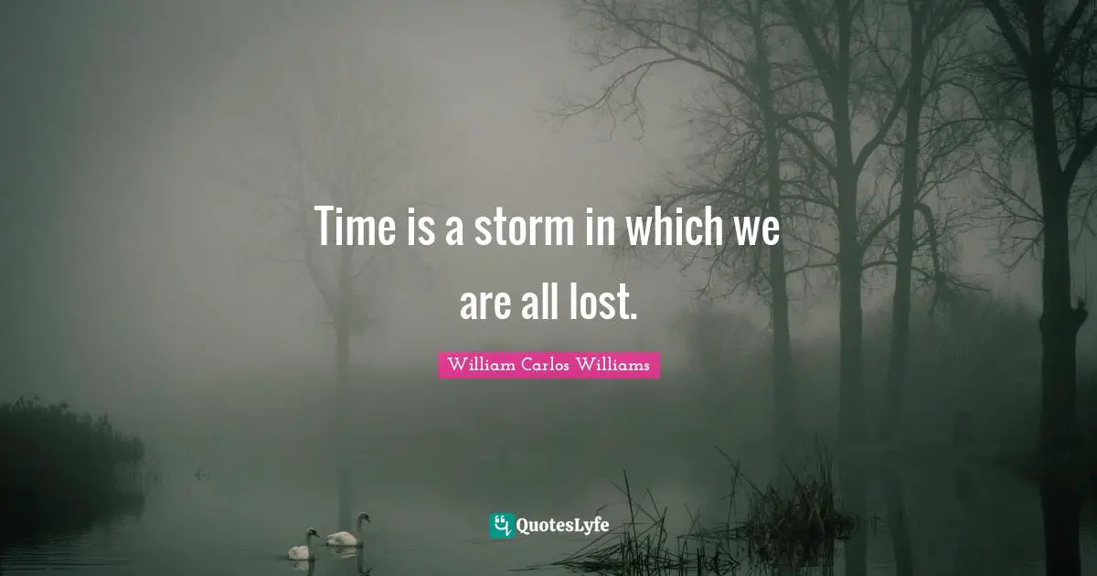 William Carlos Williams Quotes: "Time is a storm in which we are all lost."