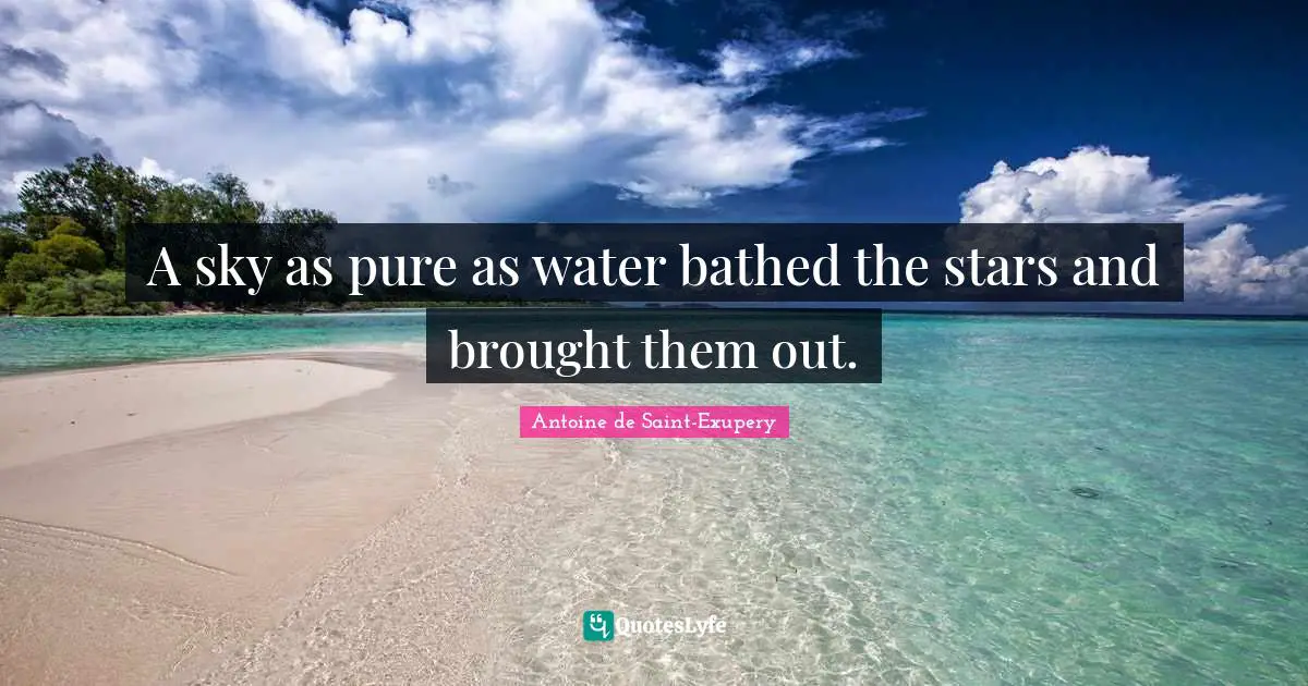 A sky as pure as water bathed the stars and brought them out.