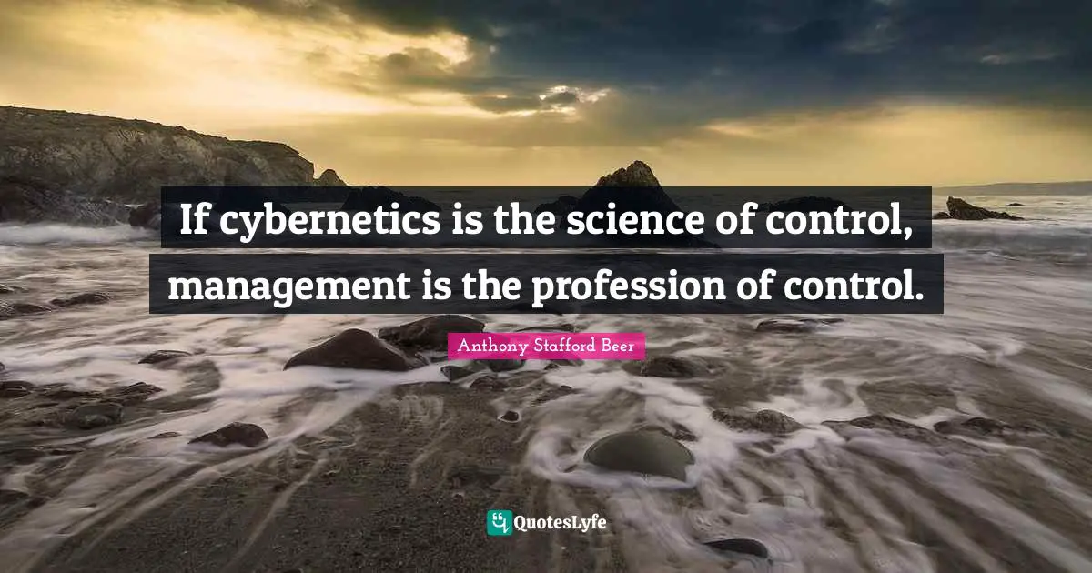 If cybernetics is the science of control, management is the profession of control.