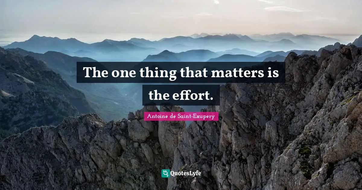 Best Effort Quotes: "The one thing that matters is the effort."