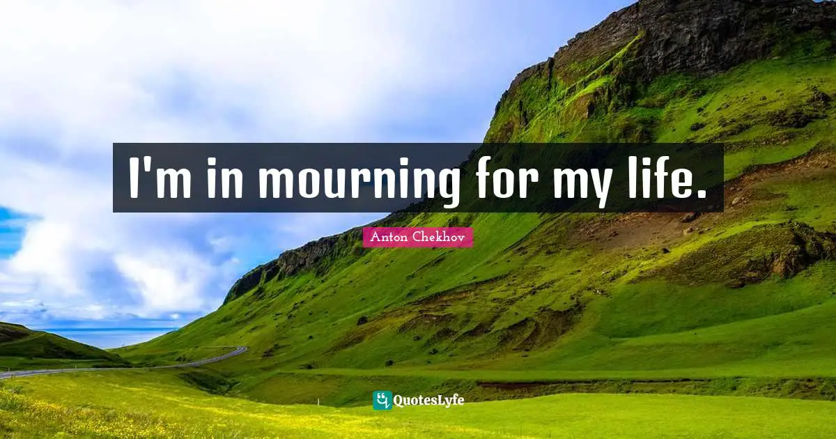 Mourning Quotes: "I'm in mourning for my life."
