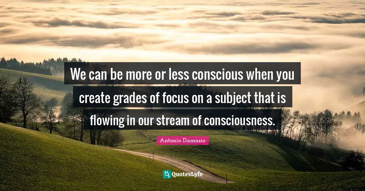 We can be more or less conscious when you create grades of focus on a subject that is flowing in our stream of consciousness.