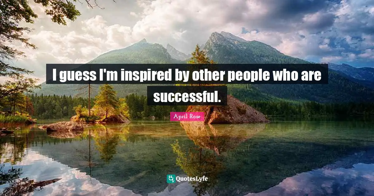 I guess I'm inspired by other people who are successful.
