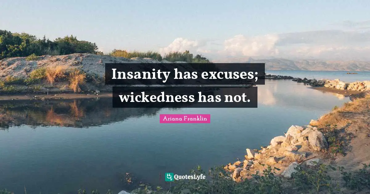 Insanity has excuses; wickedness has not.