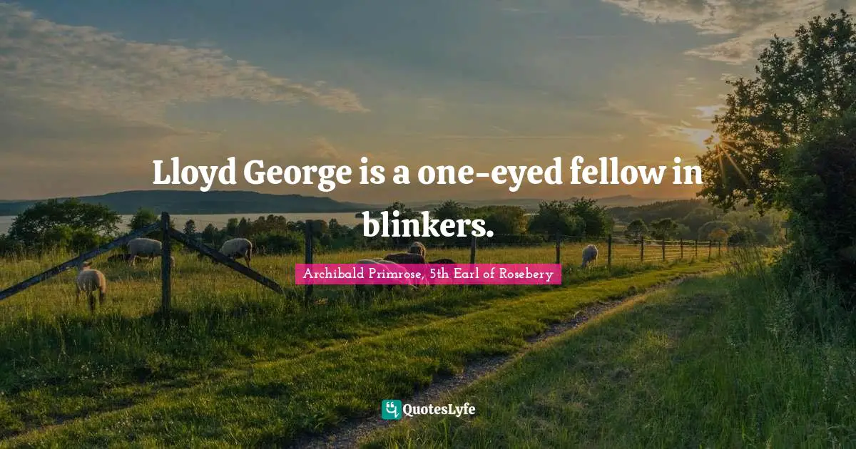Lloyd George is a one-eyed fellow in blinkers.