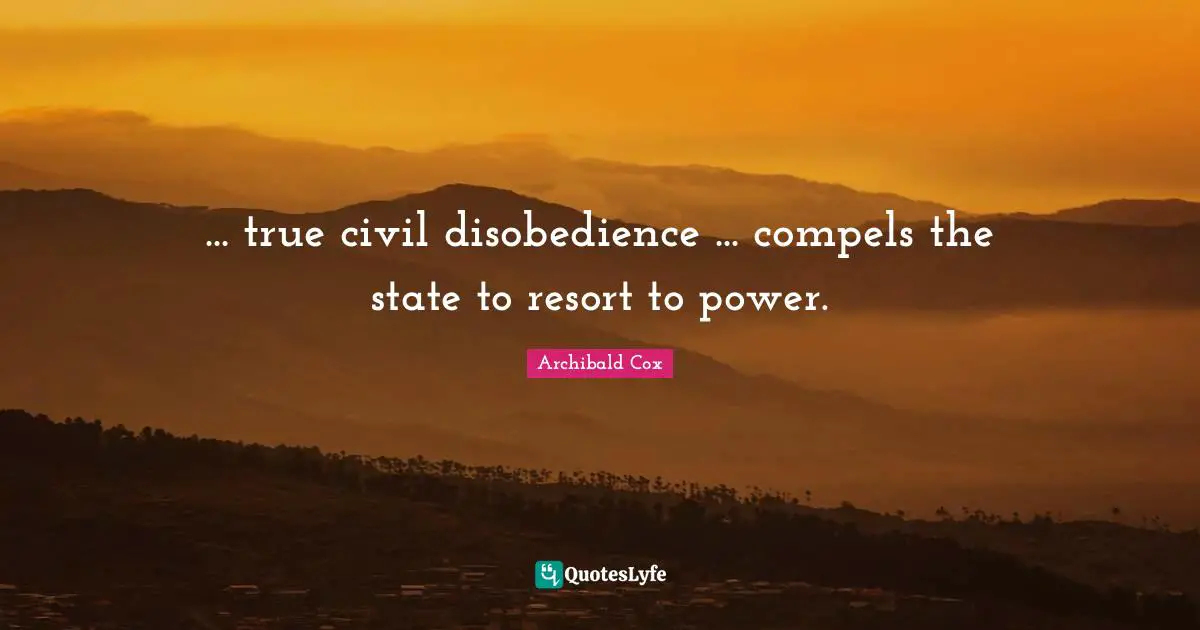 ... true civil disobedience ... compels the state to resort to power.