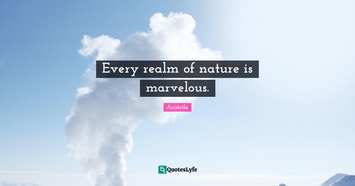 Every realm of nature is marvelous.