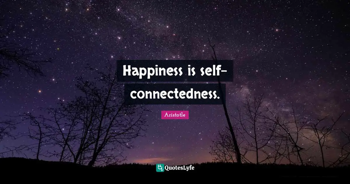Happiness is self-connectedness.
