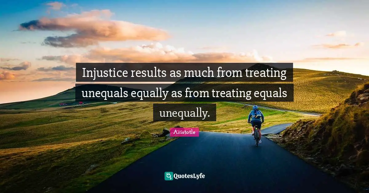 Injustice results as much from treating unequals equally as from treating equals unequally.