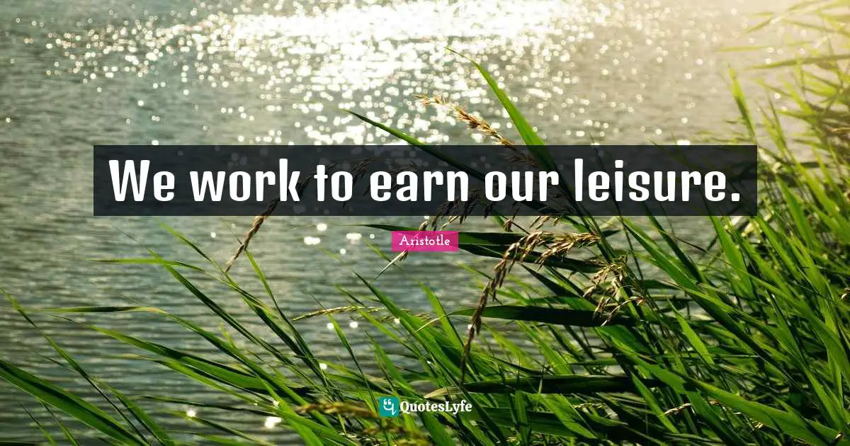 We work to earn our leisure.