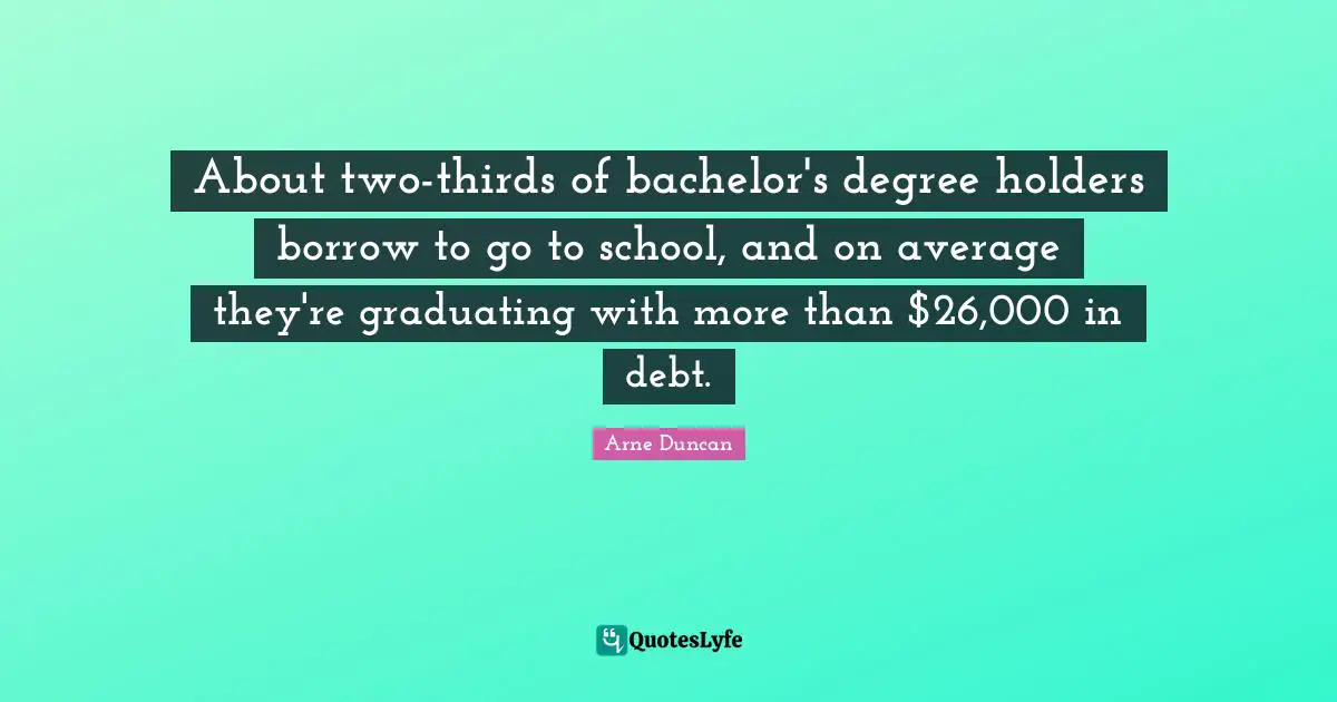 About two-thirds of bachelor's degree holders borrow to go to school, and on average they're graduating with more than $26,000 in debt.