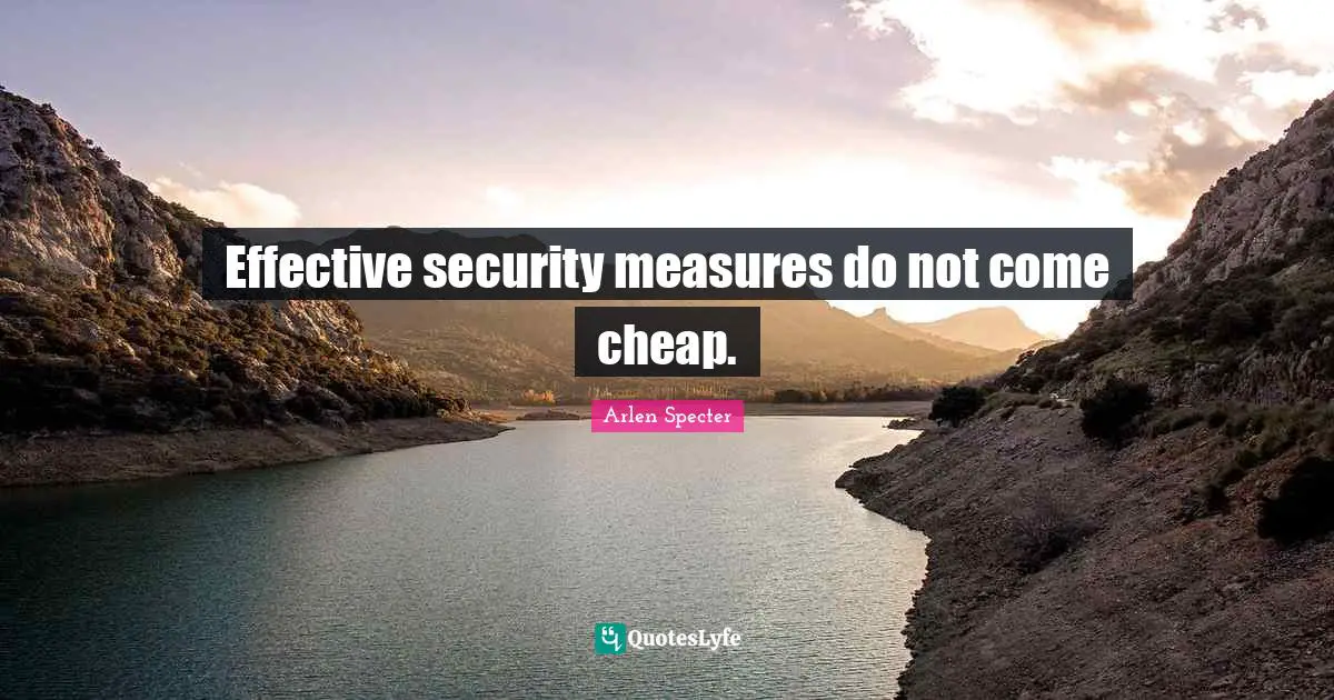 Effective security measures do not come cheap.