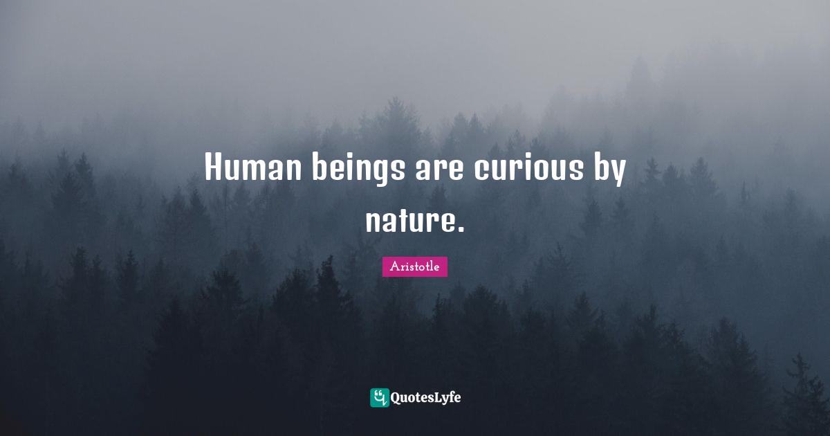 Human beings are curious by nature.