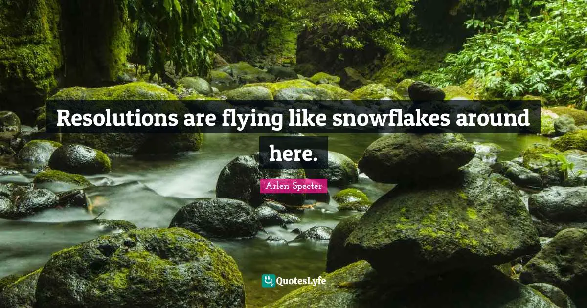 Snowflake Quotes: "Resolutions are flying like snowflakes around here."