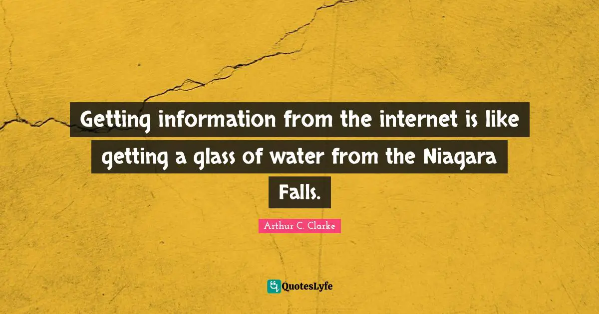 Getting information from the internet is like getting a glass of water from the Niagara Falls.