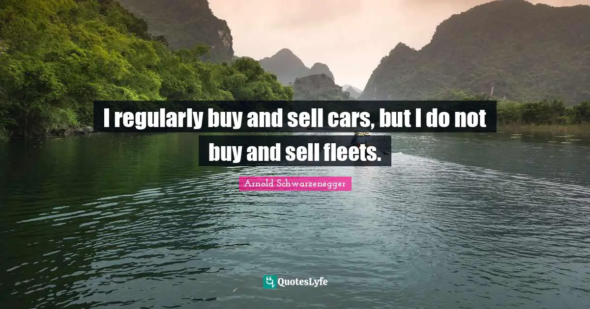I regularly buy and sell cars, but I do not buy and sell fleets.