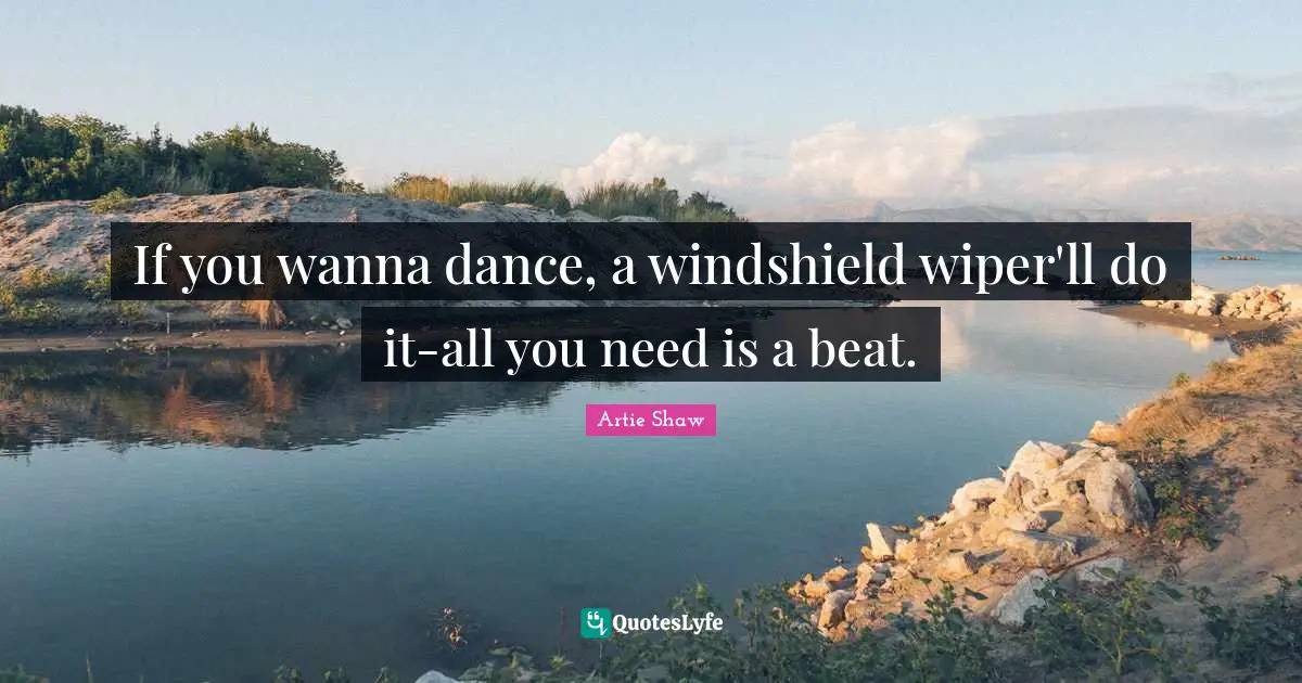 If you wanna dance, a windshield wiper'll do it-all you need is a beat.