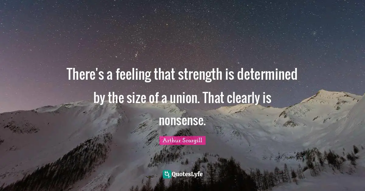 There's a feeling that strength is determined by the size of a union. That clearly is nonsense.