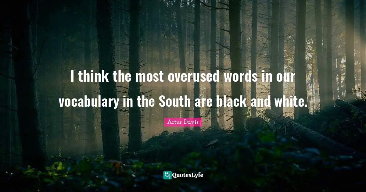 I think the most overused words in our vocabulary in the South are black and white.