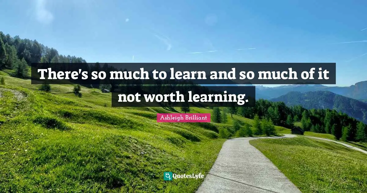 There's so much to learn and so much of it not worth learning.