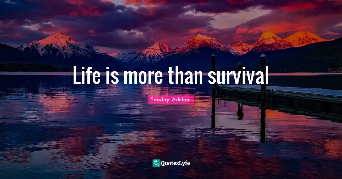 Image Of God Quotes: "Life is more than survival"