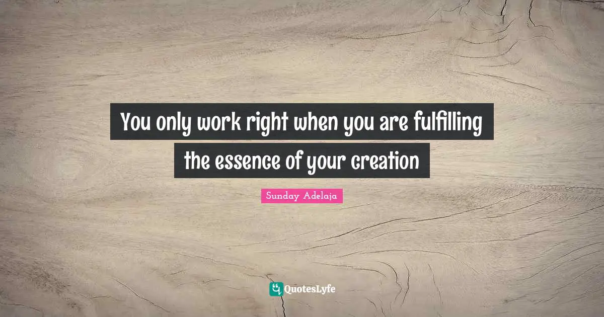Image Of God Quotes: "You only work right when you are fulfilling the essence of your creation"