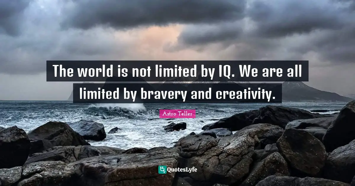 The world is not limited by IQ. We are all limited by bravery and creativity.