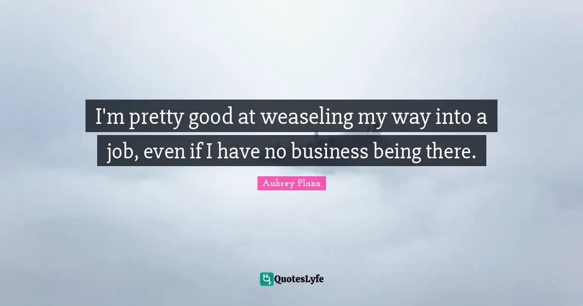 I'm pretty good at weaseling my way into a job, even if I have no business being there.