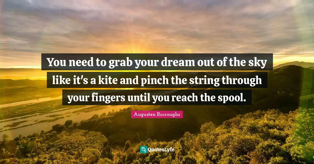 You need to grab your dream out of the sky like it's a kite and pinch the string through your fingers until you reach the spool.