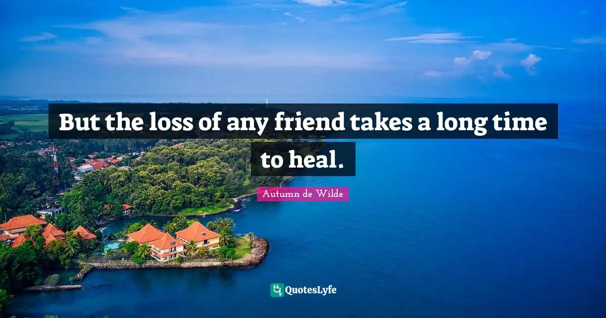 Time Heals Quotes: "But the loss of any friend takes a long time to heal."