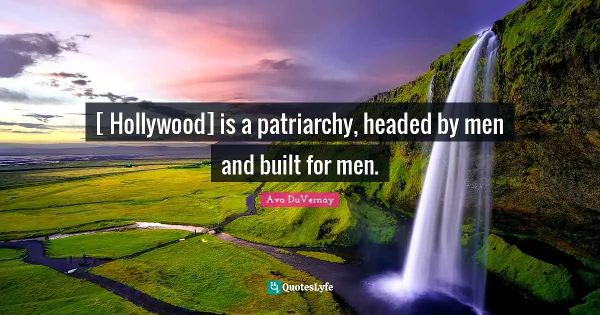[ Hollywood] is a patriarchy, headed by men and built for men.
